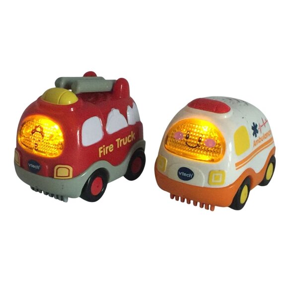 vTech Go Go Smart Wheels Fire Truck Ambulance Rescue Vehicle Lot Tested - Picture 1 of 13